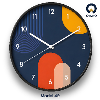 Picture of OIKKO 12 Inch Modern Abstract Arch Lines Wall Clock (Model 49)