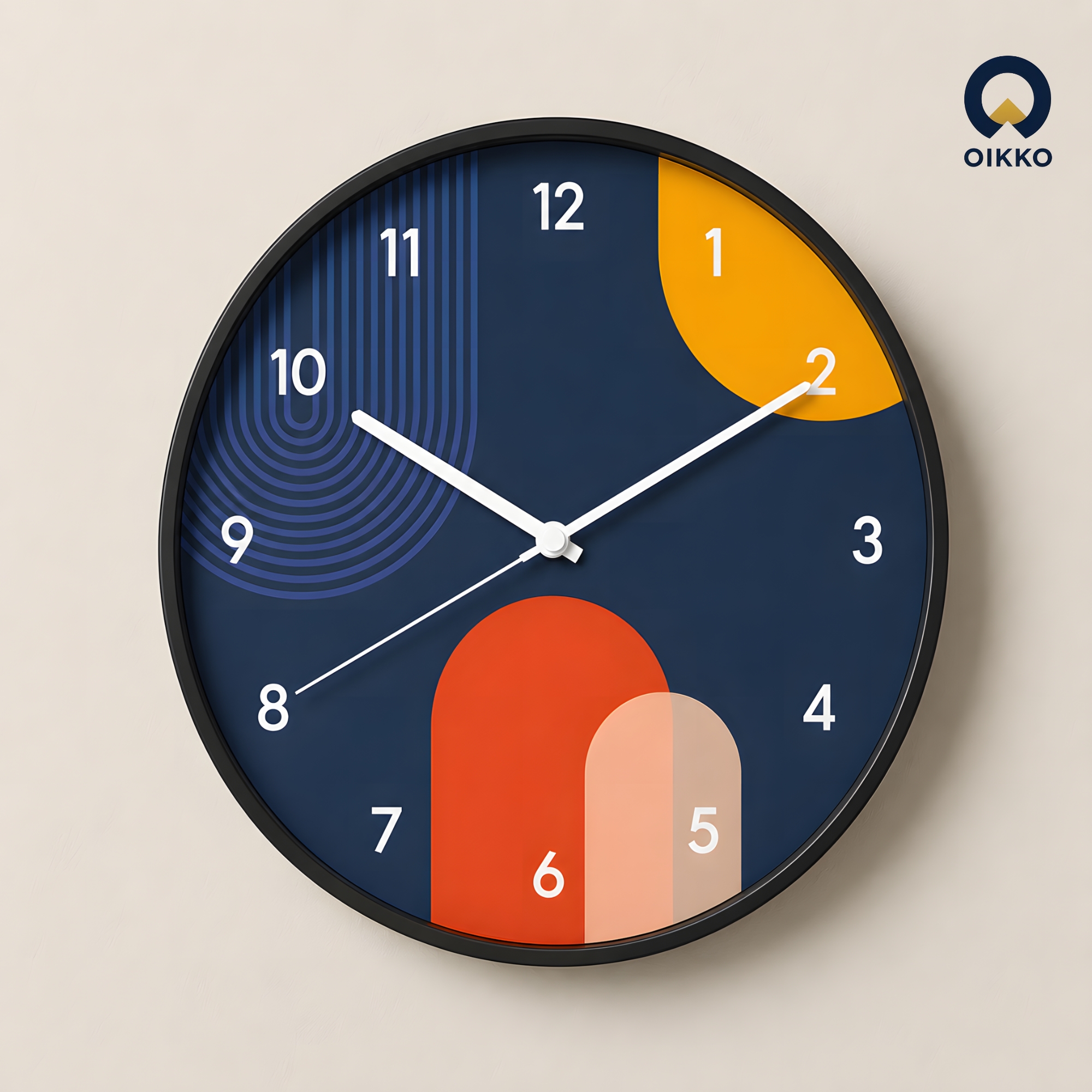 Picture of OIKKO 12 Inch Modern Abstract Arch Lines Wall Clock (Model 49)