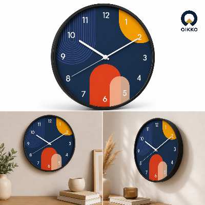Picture of OIKKO 12 Inch Modern Abstract Arch Lines Wall Clock (Model 49)