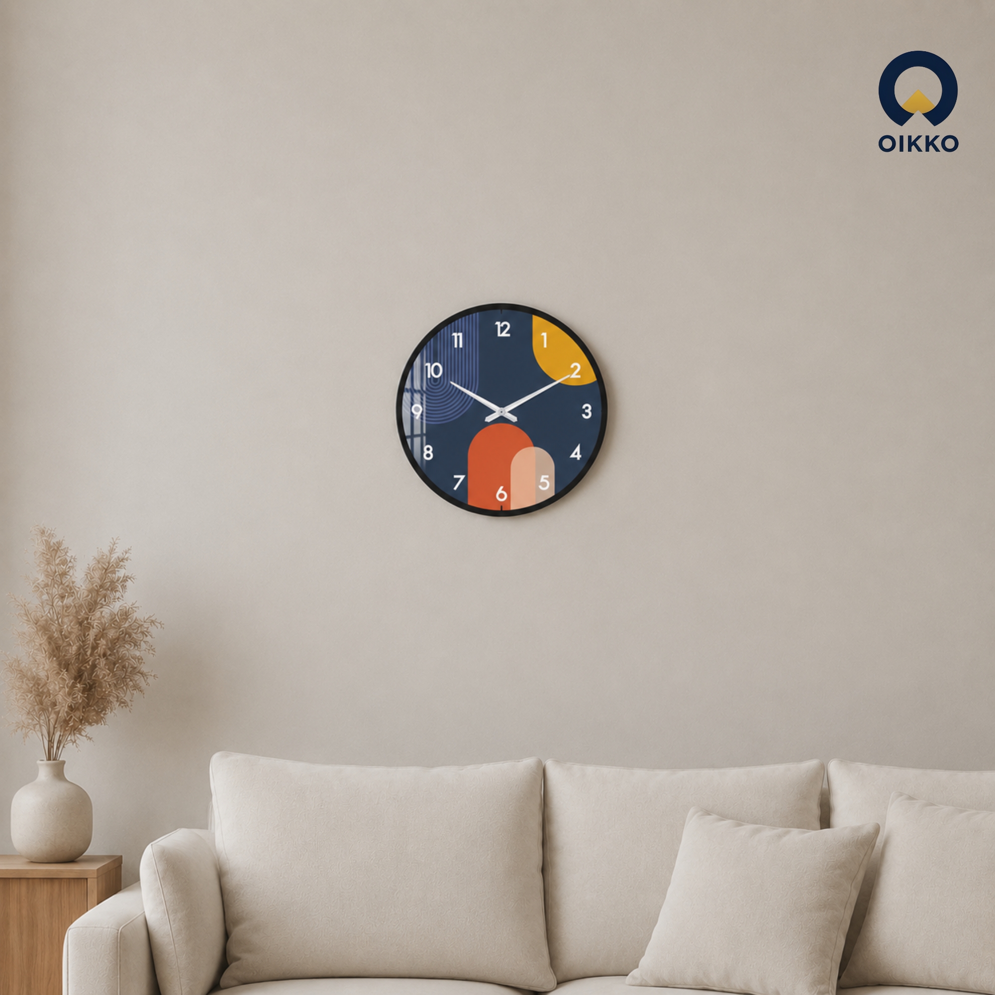 Picture of OIKKO 12 Inch Modern Abstract Arch Lines Wall Clock (Model 49)