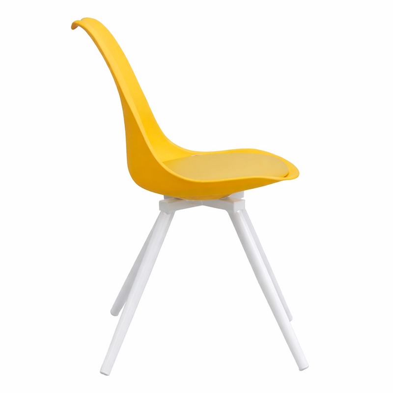 Picture of REGAL Tulip Chair-201 (Yellow)- WHITE LEG
