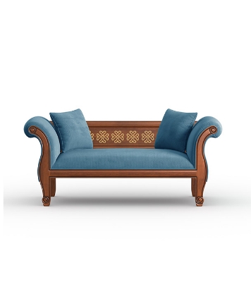 Picture of REGAL WOODEN SOFA- FRANCISCO Wooden Double Sofa-SDC-375-3-1-20(Fabric-2159)