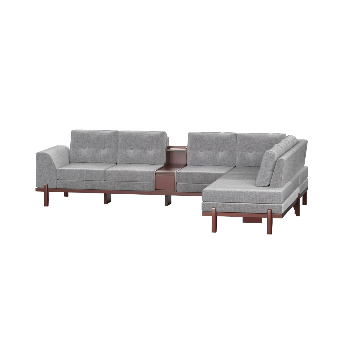 Picture of REGAL WOODEN SOFA- SDC-395-3-1-20 (L SHAPE SOFA SET)-FABRIC-2188