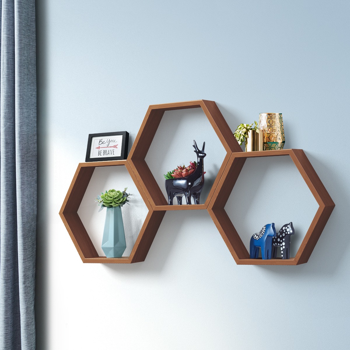 Picture of REGAL Wooden Wall Shelf Craft Items-HDC-302 (Wall Shelf)