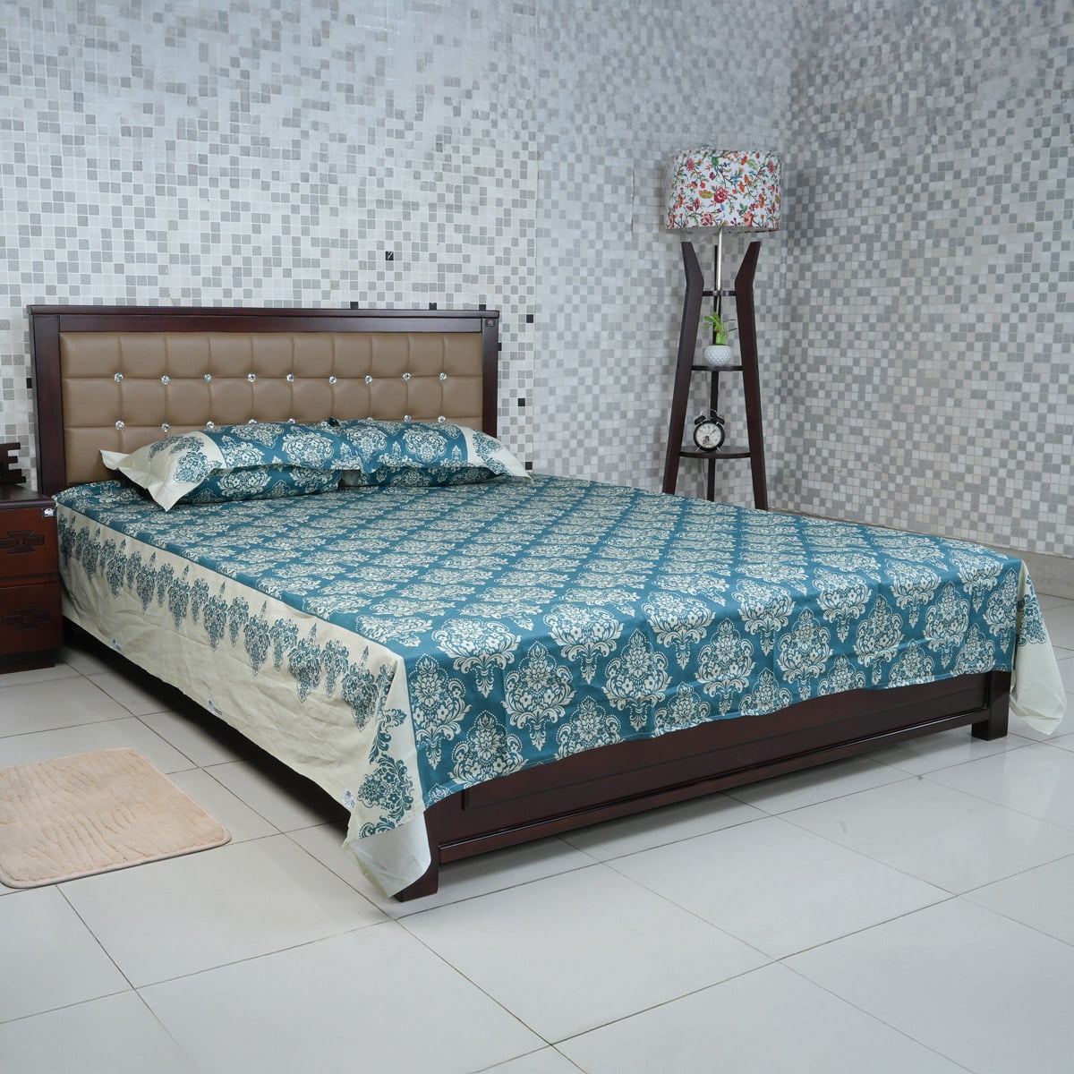 Picture of REGAL Bed Sheet-314 (Roral Tapestry-Ash)