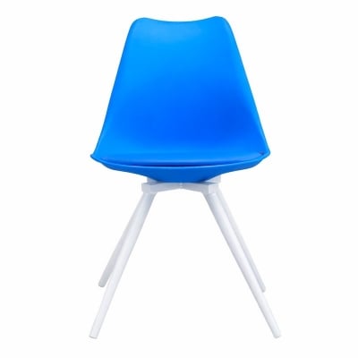 Picture of REGAL Tulip Chair-201 (Sky Blue)- WHITE LEG
