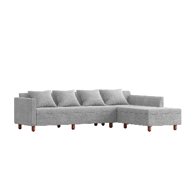 Picture of REGAL Wooden 5 Seater Sofa-IMPERIAL IMPERIAL-SDC-355-3-1-20(5 SEATER L SHP)FABRIC-2123
