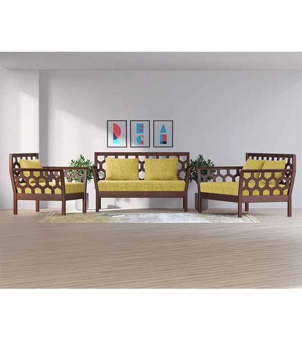 Picture of REGAL Wooden double Sofa-NOOR NOOR-SDC-316-3-1-20(FABRIC-SF-2120)