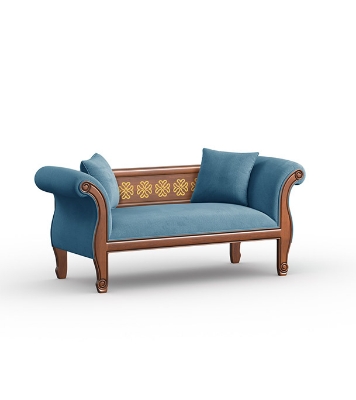 Picture of REGAL WOODEN SOFA- FRANCISCO Wooden Double Sofa-SDC-375-3-1-20(Fabric-2159)