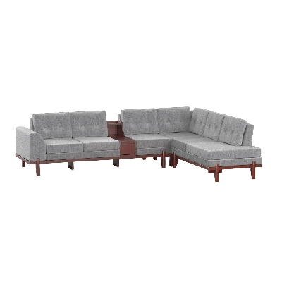 Picture of REGAL WOODEN SOFA- SDC-395-3-1-20 (L SHAPE SOFA SET)-FABRIC-2188