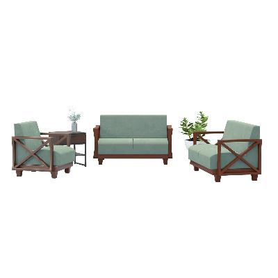 Picture of REGAL WOODEN SOFA-VENICE SDC-343-3-1-20 (Fabric-2158)