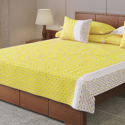 Picture of REGAL Bed Sheet-308 (Yellow Barfi)