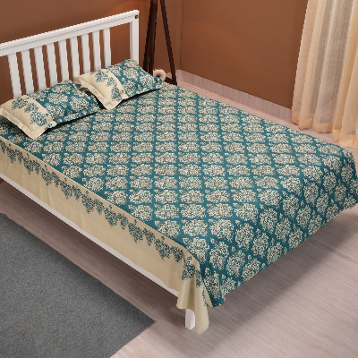 Picture of REGAL Bed Sheet-314 (Roral Tapestry-Crystal Teal)