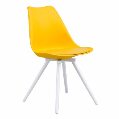 Picture of REGAL Tulip Chair-201 (Yellow)- WHITE LEG