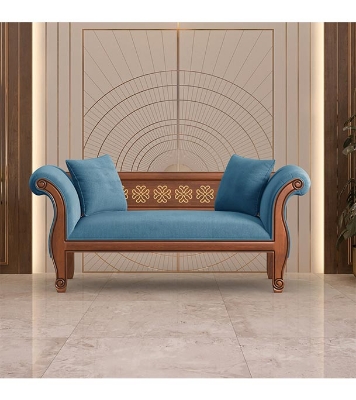 Picture of REGAL WOODEN SOFA- FRANCISCO Wooden Double Sofa-SDC-375-3-1-20(Fabric-2159)