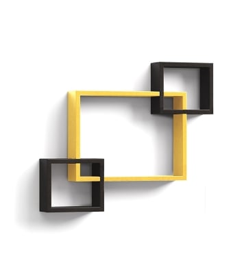 Picture of REGAL Wooden Wall Shelf Craft Items-HDC-301 (Wall Shelf) YELLOW & BLACK
