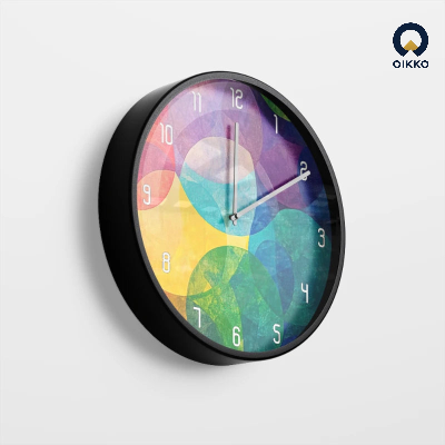 Picture of OIKKO 12 Inch Colorful Abstract Circles Wall Clock (Model 50)