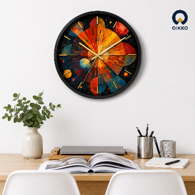 Picture of OIKKO 12 Inch Abstract Cosmic Solar System Wall Clock (Model 53)