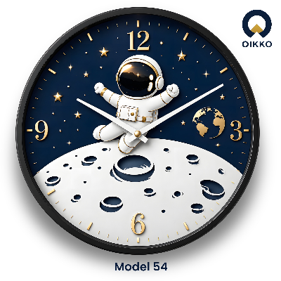 Picture of OIKKO 12 Inch Cute Space Astronaut & Moon Wall Clock (Model 54)