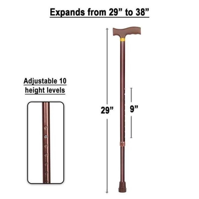 Picture of Walking Cane and Walking Stick for Adult Men and Women, FSA Eligible, Lightweight and Adjustable from 30-39 Inches, Supports up to 250 Pounds with Ergonomic Hand Grip and Wrist Strap