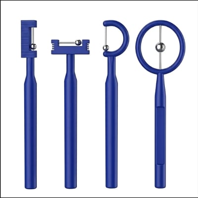 Picture of 4pcs Oral Muscle Trainer Set Tongue Tip Exerciser for Adults Lateralization and Elevation Tool for Speech Therapy Portable Blue Training Improving Pronunciation and Communication Multicolor
