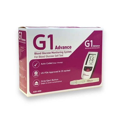 Picture of Alere G1 Medical Blood Sugar Tester Diabetes Glucose Meter Glucose Sugar Testing Machine 10 Test Strips Diabetes Lancets Blood Test Finger Red
