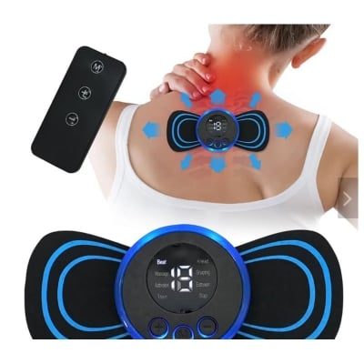 Picture of Whole Body Massager 8 Modes Portable Mini Massager Cervical Massage Soothing Pain, Body Massager Patch for Whole Body Neck Back Waist Arms Legs Aches (With Remote control) 