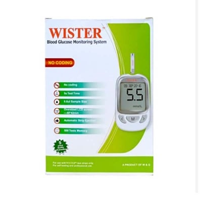 Picture of Wister Blood Glucose Monitor Diabetes Check Machine- White Multicolor