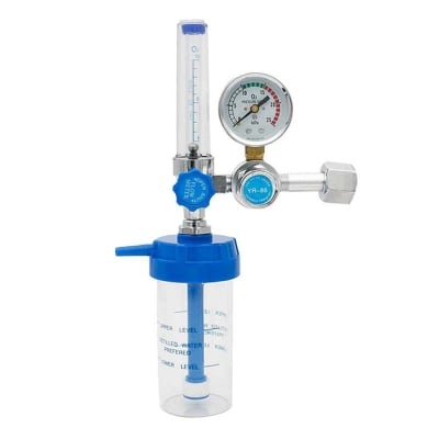 Picture of Oxygen Flowmeter Made of Metal, Manually Control Oxygen Flow Silver