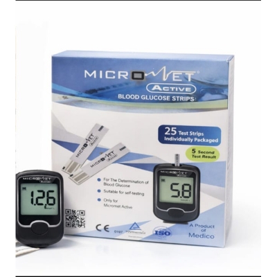 Picture of Micronet Active Blood Glucose Test Strips (25 Strips Pack) Multicolor