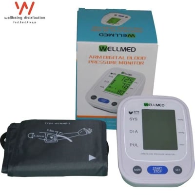 Picture of Wellmed Arm Digital Blood Pressure Monitor BP Machine Multicolor