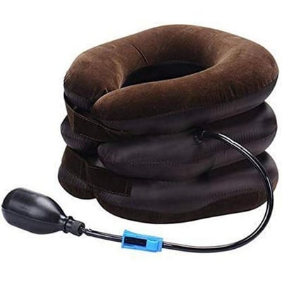 Picture of Neckline Pillow Pneumatic Air Bag 3 Tier Inflatable for Cervical Spine Neck Rest Support Massagers Pillow Neck Pillow for Back Pain, Sleeping Travel, Car seat 
