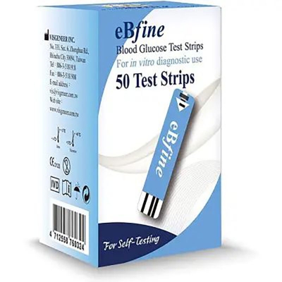 Picture of eBfine Blood Glucose Monitoring & Testing (50 test strips) Multicolor