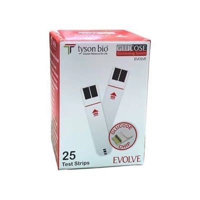 Picture of Healthway | Tyson Bio Evolve Blood Glucose Test Strip – 25 Strips Multicolor