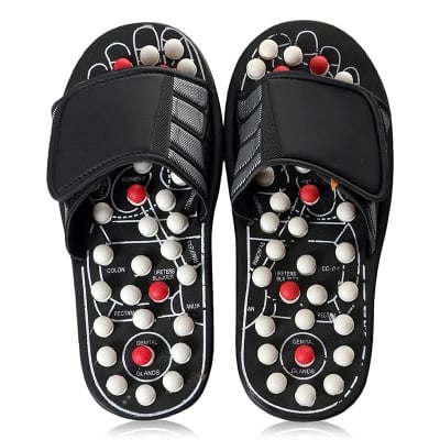 Picture of Spring Acupressure and Magnetic Therapy Accu Paduka Slippers for Full Body Blood Circulation Natural Leg Foot Massager Slippers For Men and Women ( Unisex )-Health Proo Multicolor