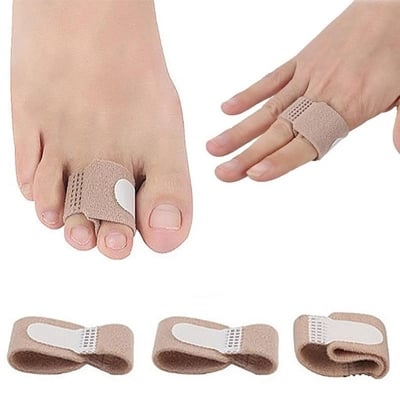 Picture of Galaxy Splint Wraps Fabric Toe Finger Separator and Straightener Hallux Valgus Corrector Bandage; 2 Pieces (Brown) Grey