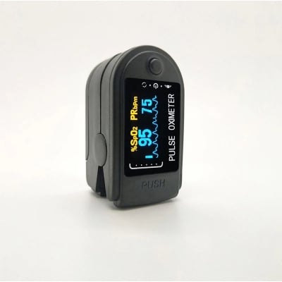 Picture of Pulse Oximeter Fingertip Blood Oxygen Saturation Monitor for Pulse Rate and SpO2 Level Portable Pulse Oximeter with Large LED Display 