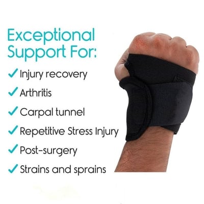 Picture of Thumb & Wrist Support Wrap Brace Binder Stabilizer for Men & Women Gym Workout Sports Hand Injuries Warmer Band, Pain Relief, Arthritis, Tendonitis, Supporter Black