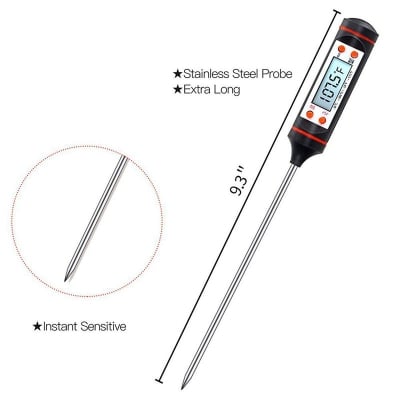Picture of Electronic Digital BBQ Thermometer -50 To 300'C Instant Read Oven Thermometer Tools Probe Household Thermometer with Long Probe 
