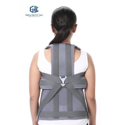 Picture of TAYLOR BRACE for men & women Posture Corrector Belt For Back & Shoulder, Back Support Belt. Back Straightener Brace For Spine & Body Posture Correction, Backbone Support Belt Light Ash