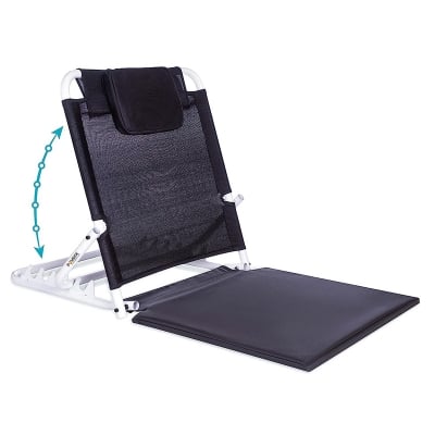 Picture of Adjustable Hospital Back Rest for Use on Bed, Back Support for Patient at Home, Multifunction, Large Size, 5 Changeable Recline Angles, Foldable & Portable (Pack of 1) Light Ash