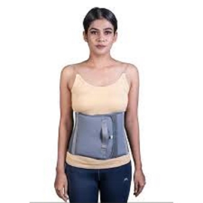 Picture of Abdominal Belt after delivery Tummy Reduction Trimmer Belly Slimming Binder for Women & Men Abdomen Compression Support Grey Hook and Loop closure 