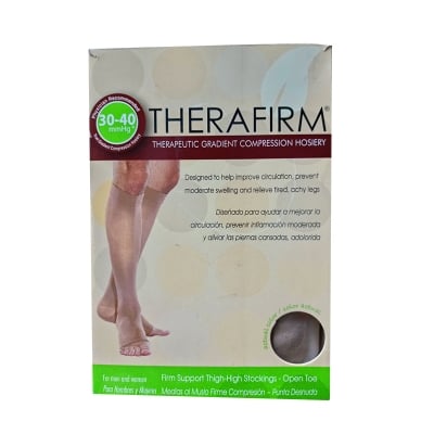 Picture of Therafirm Knee High Stocking 20- 30 mmHg Firm Compression Support Nylons Grey