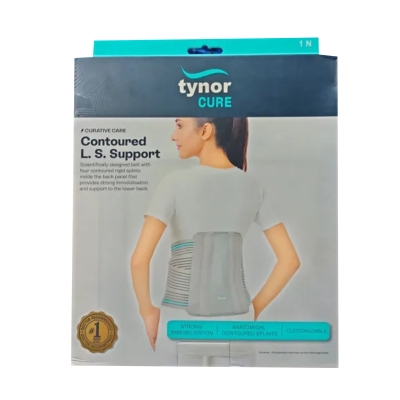 Picture of Tynor Contoured L.S support,(Soientifically designed belt with four contoured rigid splints inside the back panel that provides strong immobilisation and support ) Grey