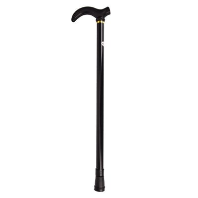 Picture of High quality telescopic walks for elders high-quality rattan hiking rubber tips 6 grade alpenstock aluminum body climbing equipment Black