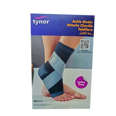 Picture of Tynor Ankle Binder (Dual grip, Closed heel, Anatomic shape, Four way stretch fabric, controlled compression) Grey