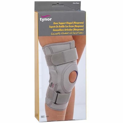 Picture of Tynor Knee support Hinged (Neoprene)(J01)for rigid support with  controlled compression around knee Grey