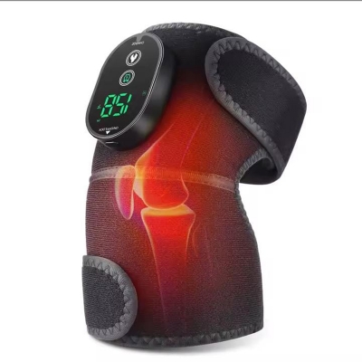 Picture of Heated Knee Massager Heated Knee Brace Wrap, Vibration Knee Heating Pads, 3 Adjustable Intensity and Temperature, Knee Brace Wrap for Knee/Elbow/Shoulder Relax, One Piece Black
