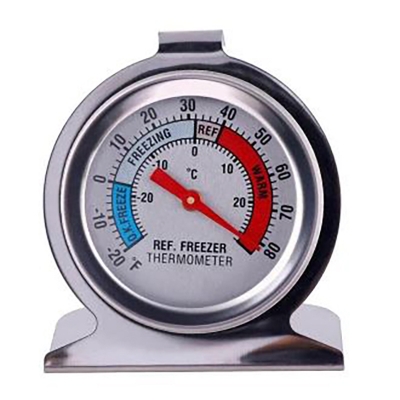 Picture of Refrigerator Freezer Thermometer Fridge Refrigeration Temperature Gauge Home Stainless Steel Temp Stand Dial Type -20 to 20°C 