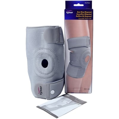 Picture of Knee Wrap Neoprene   Aids in Healing Sports Injury  Tynor Grey